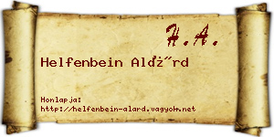 Helfenbein Alárd névjegykártya